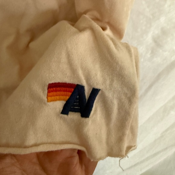 Aviator Nation L Heart Embroidered T-Shirts Set of 2 cotton Cropped Boxy raw hem - Picture 13 of 16